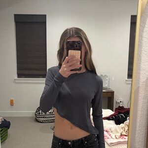 Edikted Asymmetrical Black Crop Top